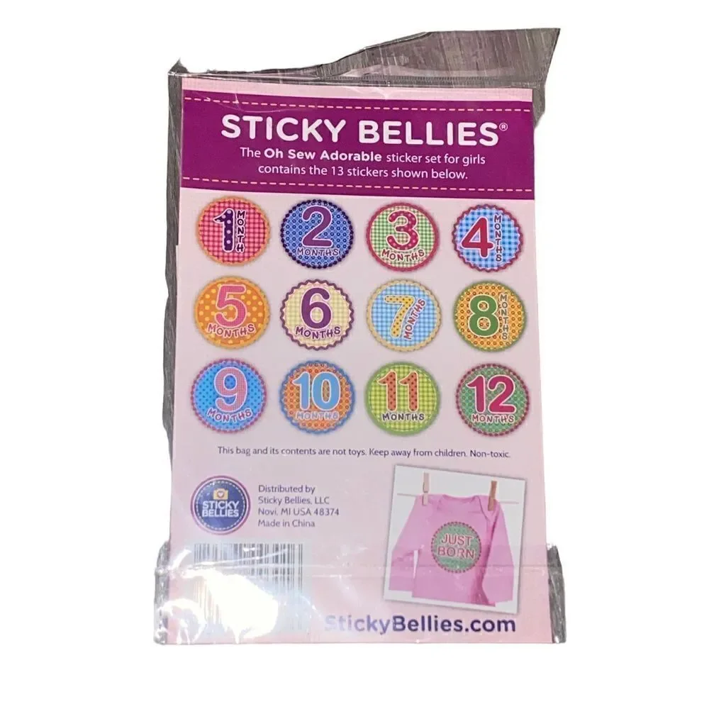 Babys First Year Milestone Belly Stickers 1-12 Month Stickers Peel Stick Click